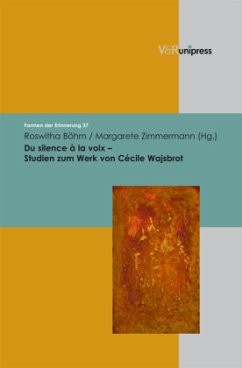 Du silence à la voix - Studien zum Werk von Cécile Wajsbrot