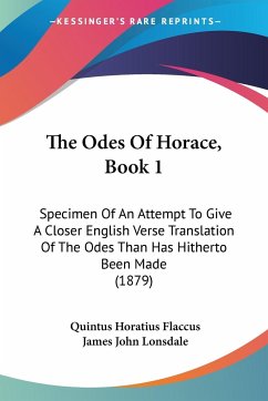 The Odes Of Horace, Book 1