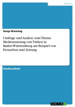 Umfrage und Analyse zum Thema Mediennutzung von Türken in Baden-Württemberg am Beispiel von Fernsehen und Zeitung - Breining, Sonja