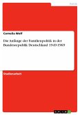 Die Anfänge der Familienpolitik in der Bundesrepublik Deutschland 1949-1969