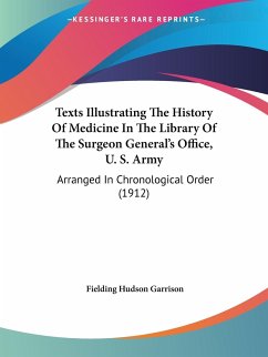 Texts Illustrating The History Of Medicine In The Library Of The Surgeon General's Office, U. S. Army - Garrison, Fielding Hudson