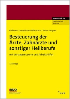 Cover Besteuerung der Ärzte, Zahnärzte und sonstiger Heilberufe - mit Vertragsmustern und Arbeitshilfen