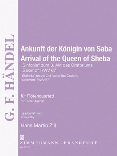 Cover Ankunft der Königin von Saba HWV67 für 4 Flöten Partitur und Stimmen