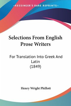 Selections From English Prose Writers