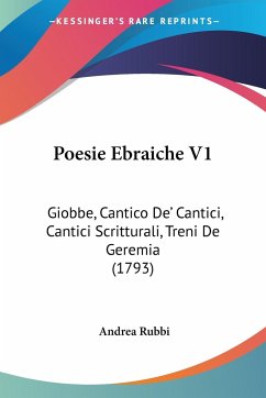 Poesie Ebraiche V1 - Rubbi, Andrea