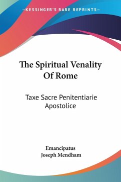 Cover The Spiritual Venality Of Rome