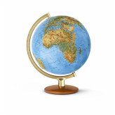 Doppelbild-Leuchtglobus mit 3D-Oberfläche, Buchenholzfuß kirschbaumfarben und goldfarbener Metallmeridian (FRI 3015) / Räthgloben Doppelbild-Leuchtglobus mit 3D-Oberfläche, Buchenholzfuß kirschbaumfarben und goldfarbener Metallmeridian (FRI 3015) / Räthgloben