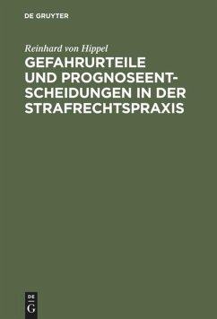 Gefahrurteile und Prognoseentscheidungen in der Strafrechtspraxis - Hippel, Reinhard von