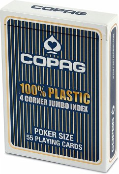 Image of ASS 10000991-001 - COPAG 100% Plastik, 4 Corner Jumbo Index, Poker-Karten, blau