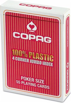 ASS 10000990-001 - COPAG 100% Plastik, 4 Corner Jumbo Index, Poker-Karten, rot