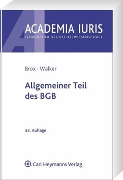 Allgemeiner Teil des BGB - Brox, Hans / Walker, Wolf-Dietrich