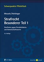 Strafrecht Besonderer Teil / 1 - Hettinger, Michael (Mitherausgeber). Autor der Originalausgabe: Wessels, Johannes