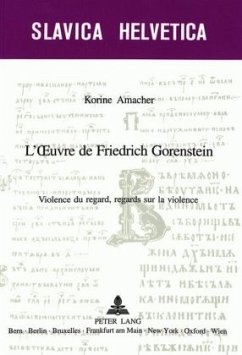 L' uvre de Friedrich Gorenstein - Amacher, Korine