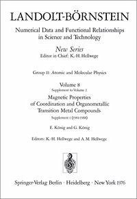 Magnetic Properties of Coordination and Organometallic Transition Metal Compounds / Magnetische Eigenschaften der Koordinations- und metallorganischen Verbindungen der Übergangselemente