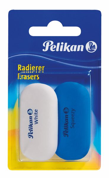 Pelikan Radierer Blue & White aus Kunststoff, 2er Set Pelikan Radierer Blue & White aus Kunststoff, 2er Set