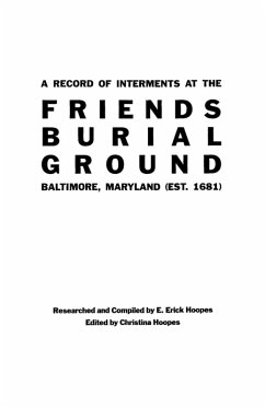 Cover Record of Interments at the Friends Burial Ground, Baltimore, Maryland