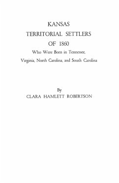 Kansas Territorial Settlers of 1860