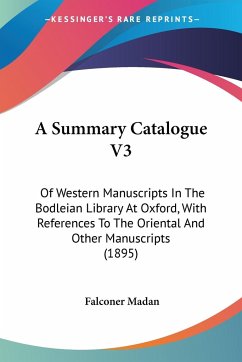 A Summary Catalogue V3 - Madan, Falconer