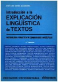Introducción a la Explicación Lingüística de Textos