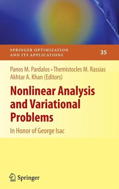 Nonlinear Analysis and Variational Problems - Pardalos, Panos M. / Rassias, Themistocles M. / Khan, Akhtar A. (Hrsg.)