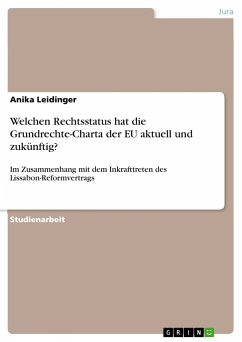 Welchen Rechtsstatus hat die Grundrechte-Charta der EU aktuell und zukünftig? - Leidinger, Anika