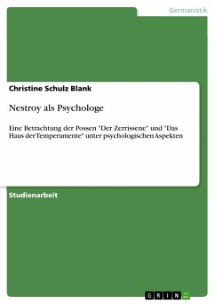 Nestroy als Psychologe - Schulz Blank, Christine