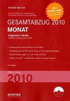 Cover Gesamtabzug 2010 Monat, m. CD-ROM / Stollfuß Tabellen