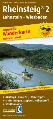 PublicPress Wanderkarte Rheinsteig, 20 Teilktn.