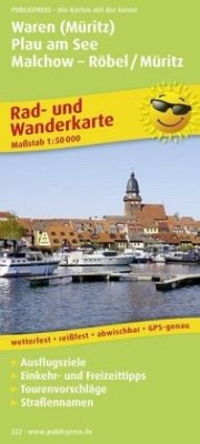 PublicPress Rad- und Wanderkarte Waren (Müritz) - Plau am See - Malchow - Röbel/Müritz