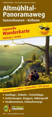 PUBLICPRESS Leporello Wanderkarte Altmühltal-Panoramaweg, Gunzenhausen - Kelheim
