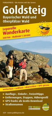 PublicPress Leporello Wanderkarte Goldsteig, Bayerischer Wald und Oberpfälzer Wald