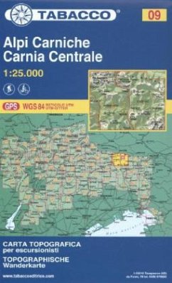 Cover Tabacco topographische Wanderkarte Alpi Carniche, Carna Centrale