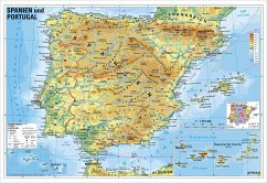 Stiefel Wandkarte Kleinformat Spanien und Portugal, physisch, ohne Metallstäbe