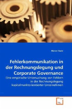 Fehlerkommunikation in der Rechnungslegung und Corporate Governance - Bode, Marcel