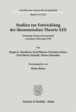 Studien zur Entwicklung der ökonomischen Theorie XIII.