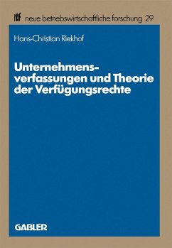 Cover Unternehmensverfassungen und Theorie der Verfügungsrechte
