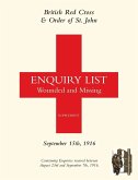 BRITISH RED CROSS AND ORDER OF ST JOHN ENQUIRY LIST FOR WOUNDED AND MISSING