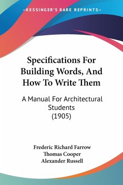 Specifications For Building Words, And How To Write Them