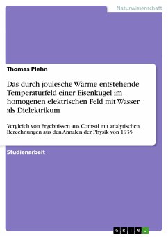 Das durch joulesche Wärme entstehende Temperaturfeld einer Eisenkugel im homogenen elektrischen Feld mit Wasser als Dielektrikum