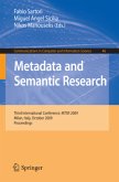 Metadata and Semantic Research Metadata and Semantic Research