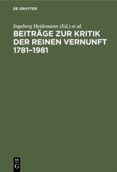 Beiträge zur Kritik der reinen Vernunft 1781¿1981