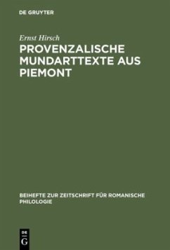 Provenzalische Mundarttexte aus Piemont - Hirsch, Ernst