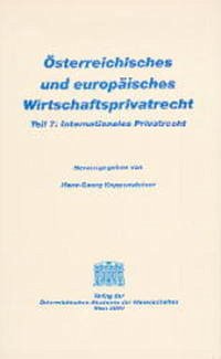 Österreichisches und europäisches Wirtschaftsprivatrecht / Internationales Privatrecht