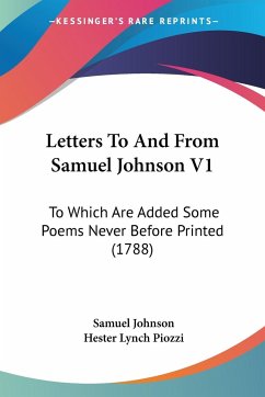 Letters To And From Samuel Johnson V1 - Johnson, Samuel