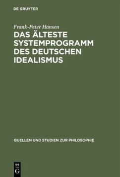 Das älteste Systemprogramm des deutschen Idealismus - Hansen, Frank-Peter