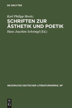 Schriften zur Ästhetik und Poetik - Moritz, Karl Philipp