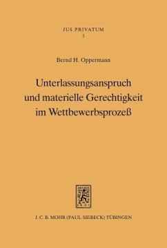 Unterlassungsanspruch und materielle Gerechtigkeit im Wettbewerbsprozeß - Oppermann, Bernd H.