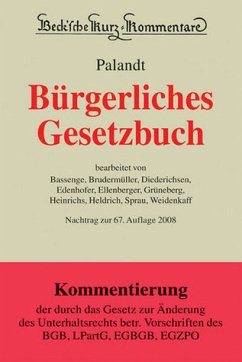 Cover Bürgerliches Gesetzbuch Nachtrag zum Unterhaltsrecht ab 1.1.2008