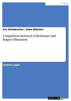 Comparison between a Dictionary and Roget¿s Thesaurus