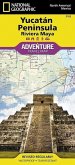 National Geographic Adventure Map Northern Yucatan Peninsula, Maya Sites, Mexico